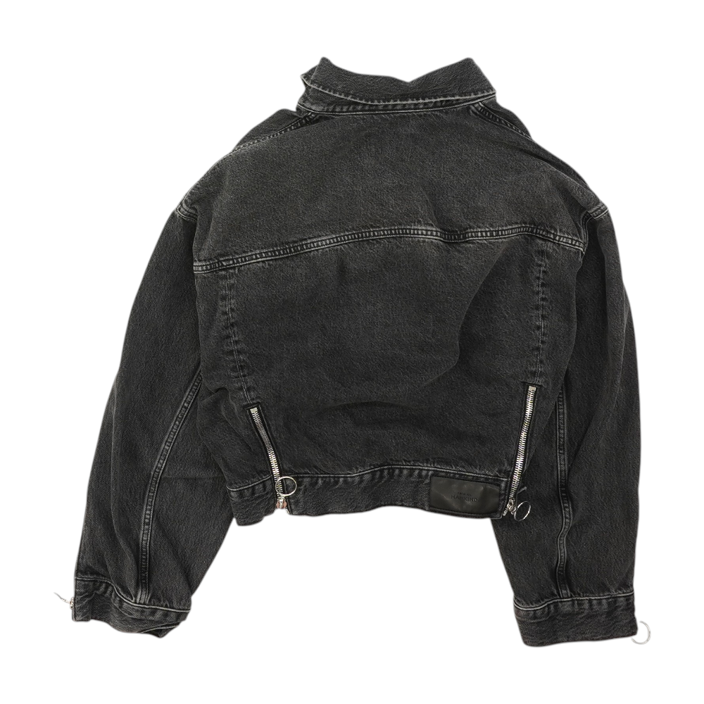 Black Solid Denim Jacket