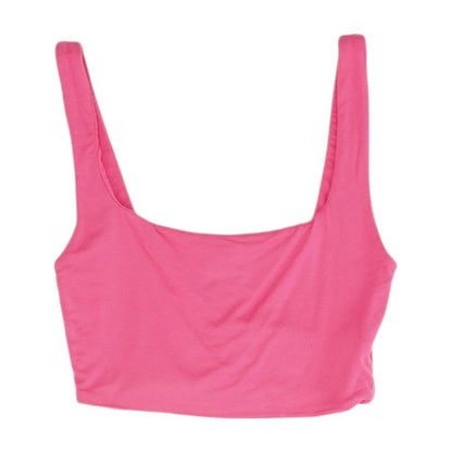 Pink Solid Sleeveless Blouse