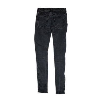 Black Solid Mid Rise Skinny Leg Jeans