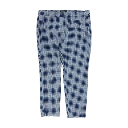 Navy Petite Print Regular Pants