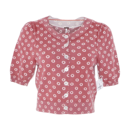 Red Floral Cardigan Sweater