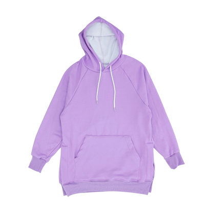 Purple Solid Hoodie Pullover