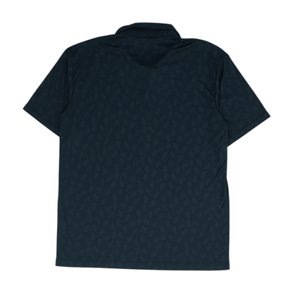 Black Print Short Sleeve Polo