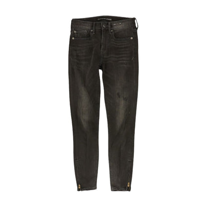 Black Solid Mid Rise Jeans