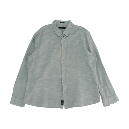 Green Solid Long Sleeve Button Down