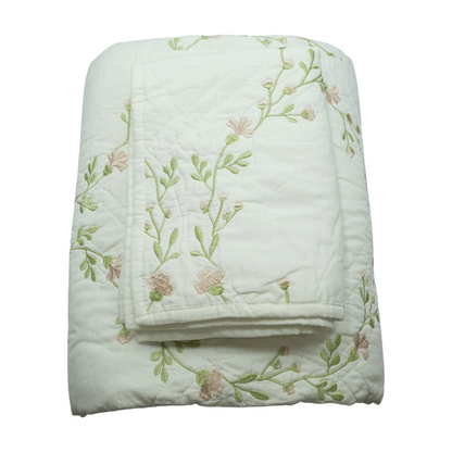 Floral Embroidery Quilt Set