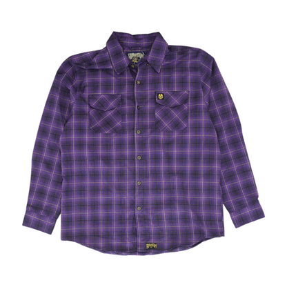 Purple Plaid Flannel Button Down