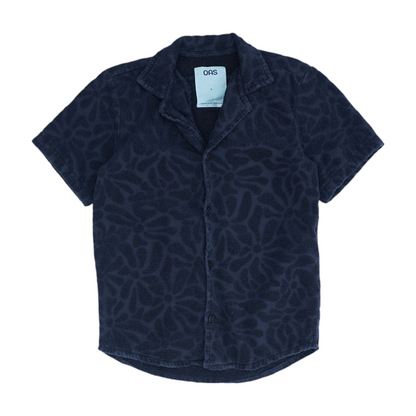 Black Solid Short Sleeve Button Down