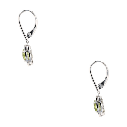 1 1/10 ctw 10K White Gold Peridot Dangle Earrings