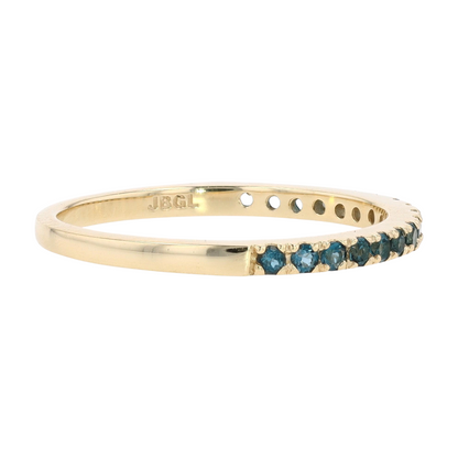 1/4 ctw 10K Yellow Gold London Blue Topaz Band Ring