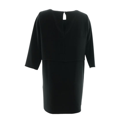 Black Solid Midi Dress