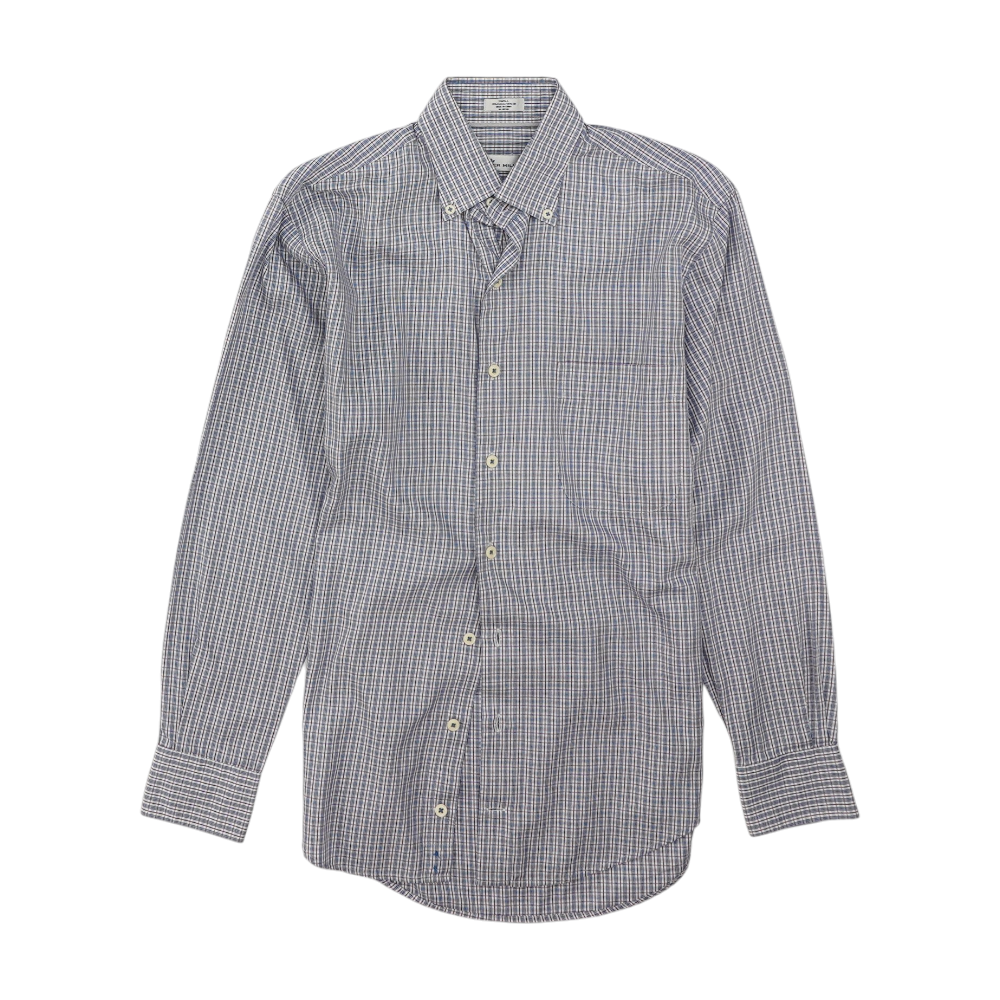 Blue Plaid Long Sleeve Button Down