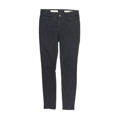 Navy Geometric Mid Rise Slim Leg Jeans