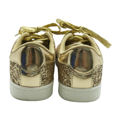 Gold Low-Top Athletic Shoes
