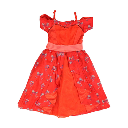 Red Floral Formal Dress