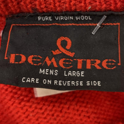 Vintage Red Abstract Pullover Sweater