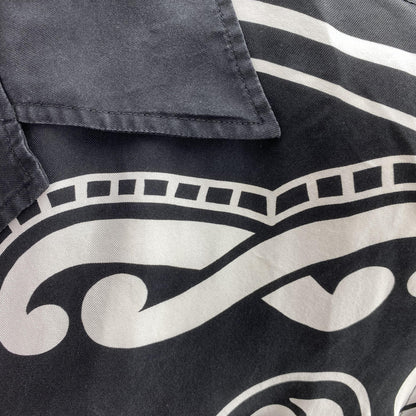 Black Print Short Sleeve Button Down