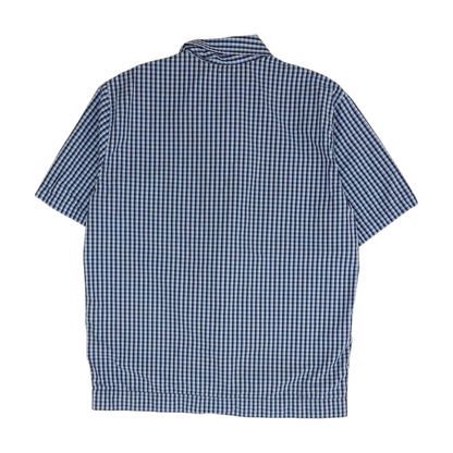 Blue Tall Plaid Short Sleeve Button Down