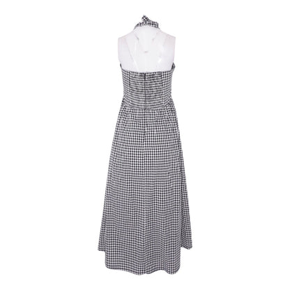 Black Check Midi Dress