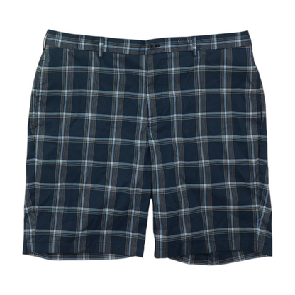 Navy Plaid Chino Shorts