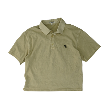 Beige Solid Short Sleeve Polo