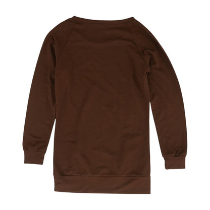 Brown Solid Crewneck T-Shirt