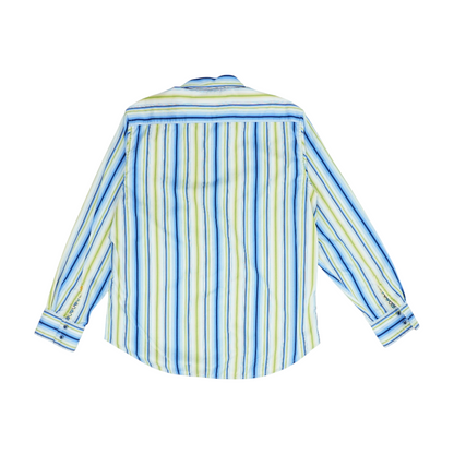 Green Striped Long Sleeve Button Down