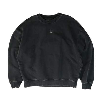 Black Solid Sweatshirt Pullover