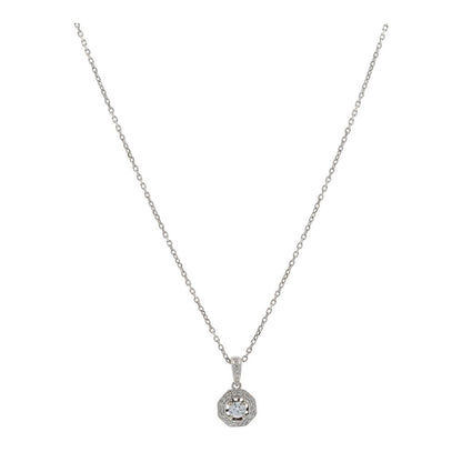 1/3 Ct 14K White Gold Diamond Deco Style Pendant Necklace