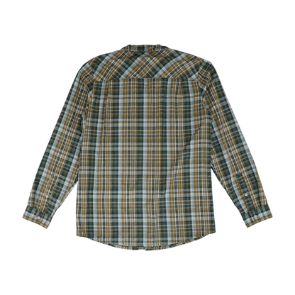 Tan Tall Plaid Long Sleeve Button Down