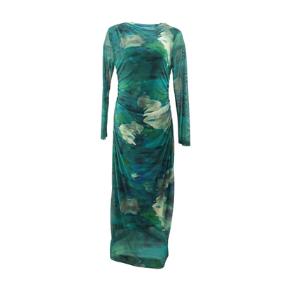 Green Tie-Dye Midi Dress