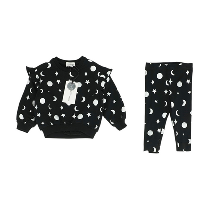 Black Print Long Sleeve Set
