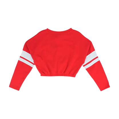 Red Solid Sweatshirt Pullover