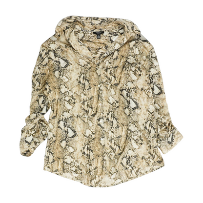 Beige Animal Print Button Down