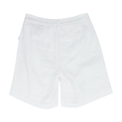 White Solid Chino Shorts