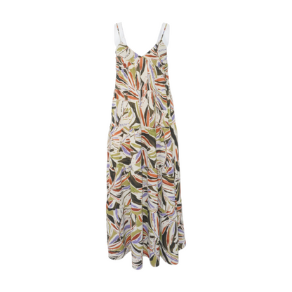 Beige Abstract Midi Dress