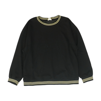 Black Solid Sweatshirt Pullover
