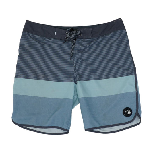 Gray Striped Board Shorts
