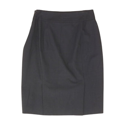 Navy Solid Midi Skirt