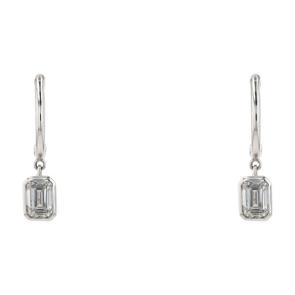 14K White Gold Lab Grown Diamond Dangle Earrings
