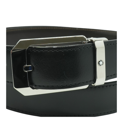 Reversible Black and Brown Leather Strap with Shint Stainless Steel Pin Buckle 30MM