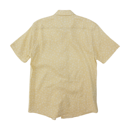 Yellow Print Short Sleeve Button Down