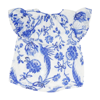 Blue Floral Blouse