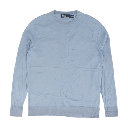 Blue Solid Pullover Sweater