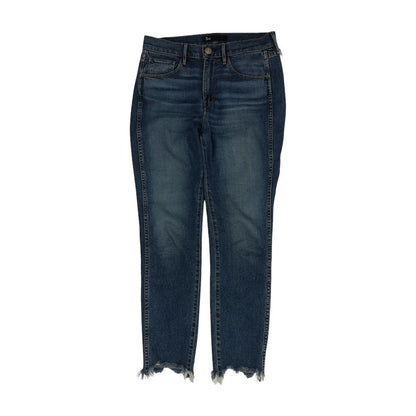 Blue Solid Mid Rise Jeans