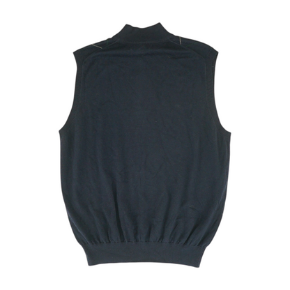 Navy Argyle Vest Sweater