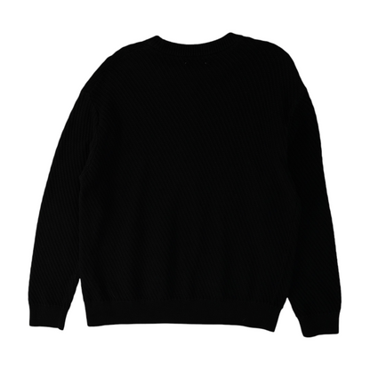 Black Solid Pullover Sweater