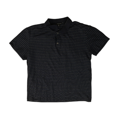 Navy Striped Short Sleeve Polo