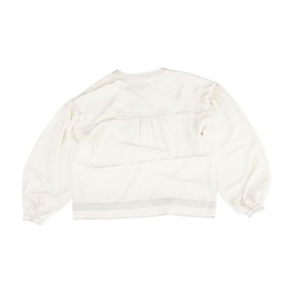 White Solid Long Sleeve Blouse