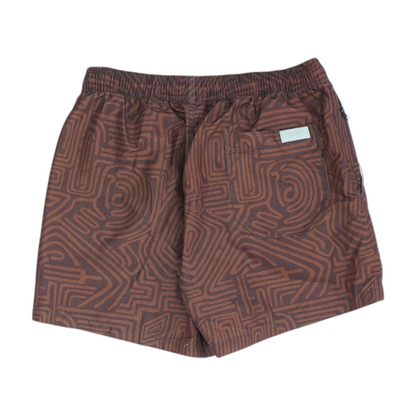 Brown Graphic Swim Bottom